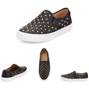 Donald J Pliner Skyla Beaded Quilted Slip On Sneaker Black | Size 8.5